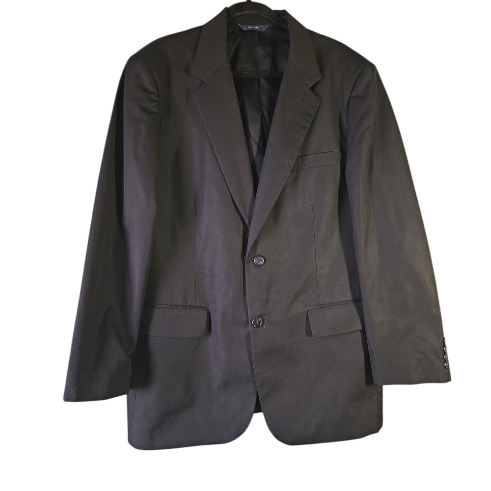 J.Crew Black Cotton Blazer 42R Made in USA Classic Tailored Mens Jacket